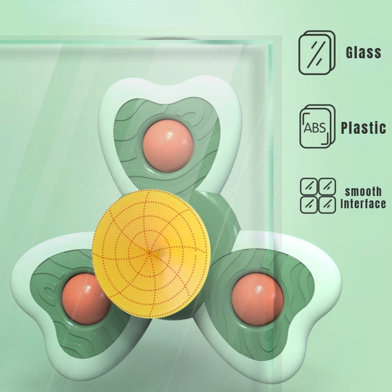 Set of 3 Toys with suction cup/spinner