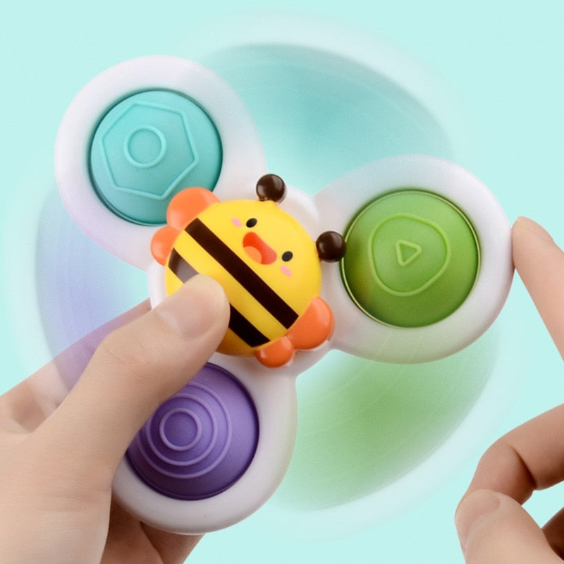 Set of 3 Toys with suction cup/spinner