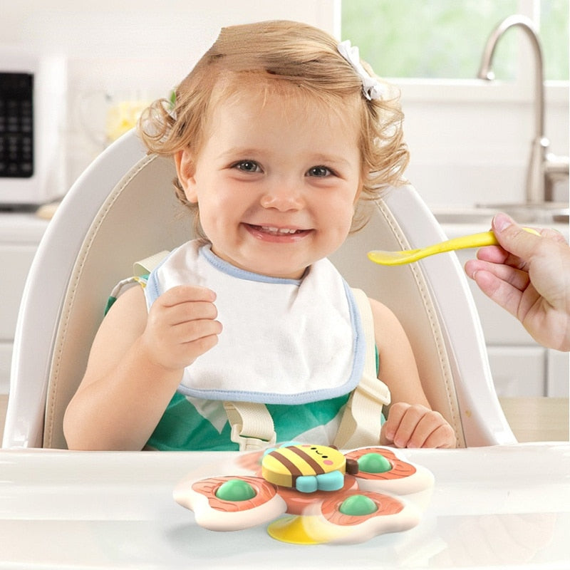Set of 3 Toys with suction cup/spinner