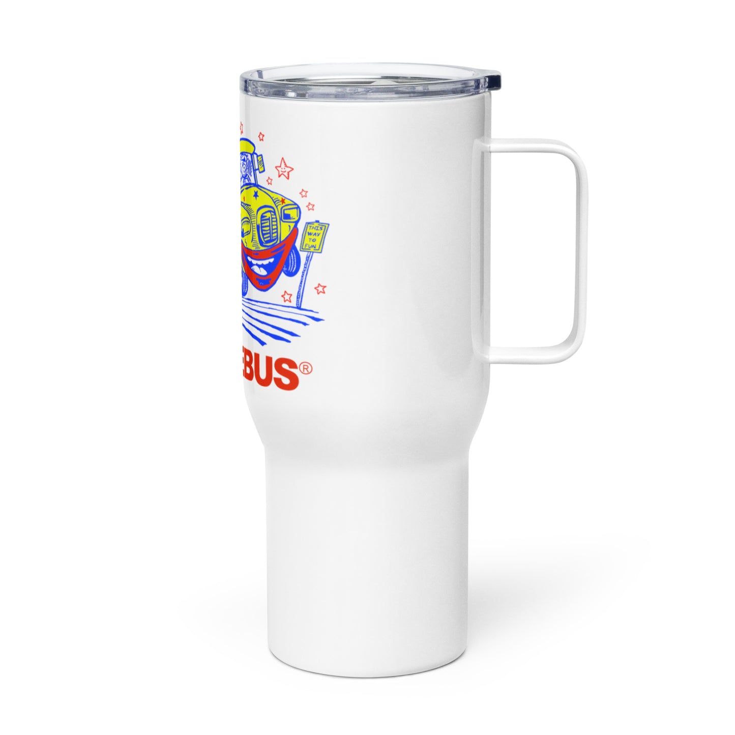 Tumblebus mug with a handle